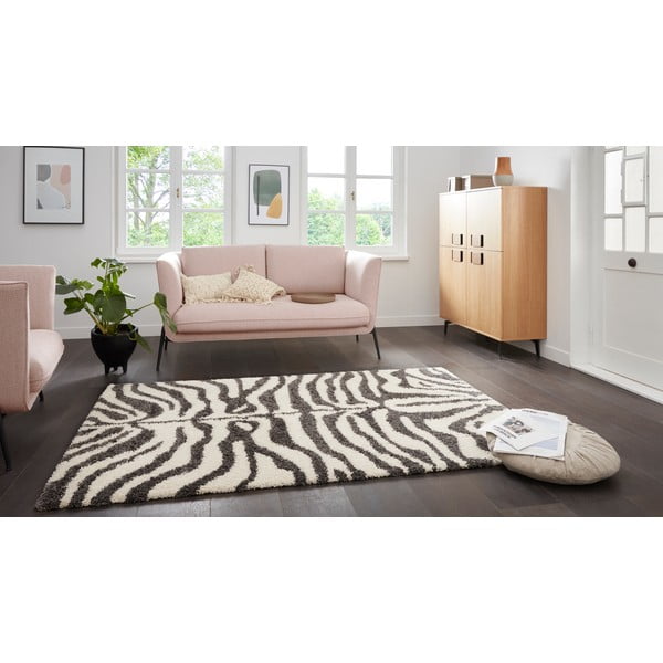 Сив/бежов килим 150x80 cm Striped Animal - Ragami-image-1