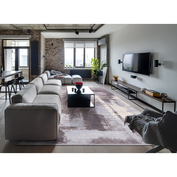 Сив вълнен килим 133x180 cm Mist - Agnella-image-1