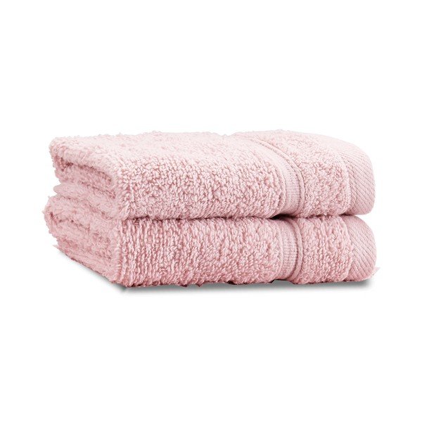 Светлорозови памучни кърпи в комплект от 2 бр. от тери 30x30 cm Zero Twist – Catherine Lansfield