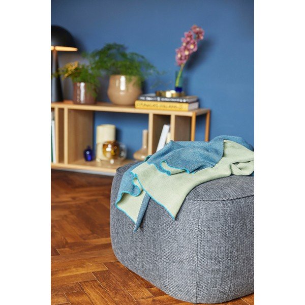 Синьо-зелено памучно каре Уют, 130 x 200 cm - Hübsch-image-1