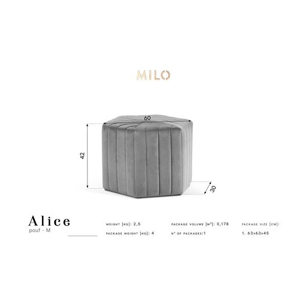 Lahvově zelený puf Milo Casa Alice, ⌀ 60 cm-image-2