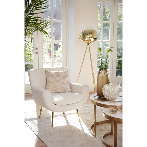 Кремаво кресло от букле Vinstra – Light & Living-image-1
