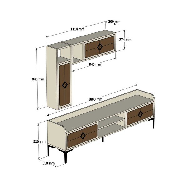 Krémový TV stolek Samba-image-2