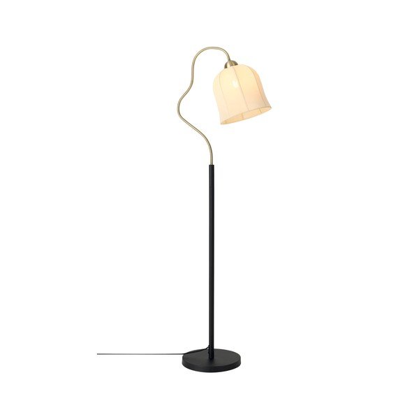 Бяла/черна текстилна подова лампа (височина 150 cm) Bell – Ellos Home