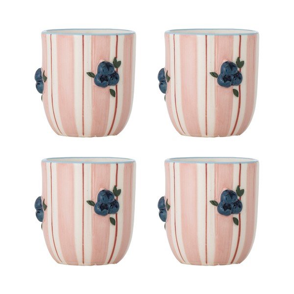 Розови керамични чаши в комплект 4 бр. за капучино 235 ml Carry – Bloomingville