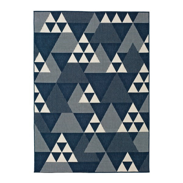 Син килим за открито Триъгълници, 140 x 200 cm Clhoe - Universal