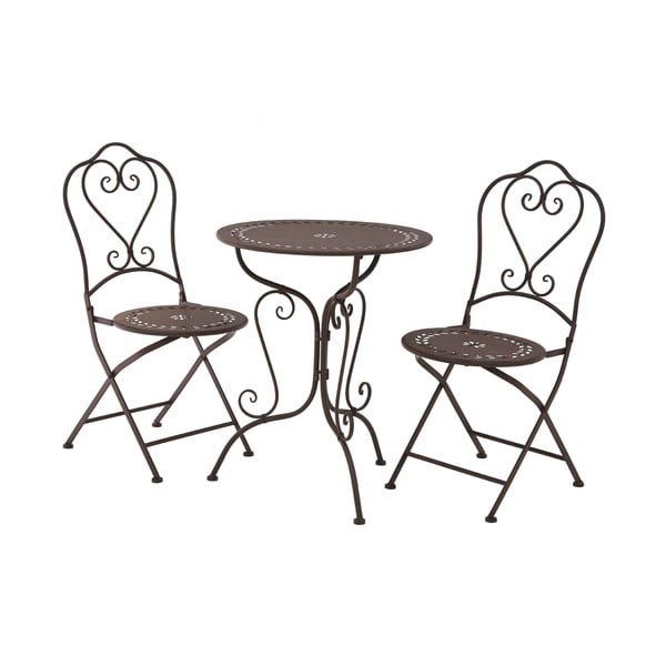 Комплект от 2 кафяви градински стола и маса Jardin - Premier Housewares