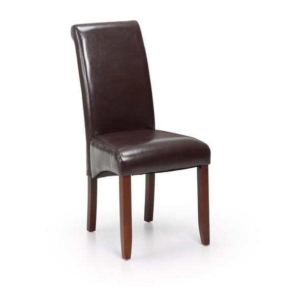 Тъмнокафяв стол от букова дървесина и изкуствена кожа Oregon - Moycor