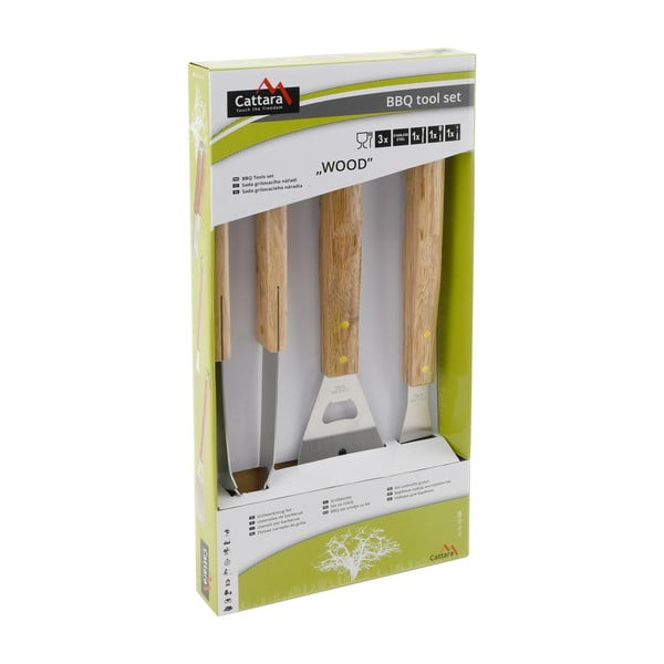 Комплект от 3 инструмента за грил Wood - Cattara-image-2