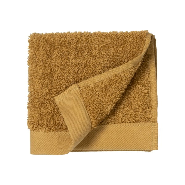 Жълта хавлиена кърпа от памук Golden, 30 x 30 cm Comfort Organic - Södahl