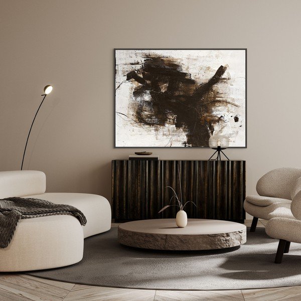 Ръчно рисувана картина с включена рамка/върху платно 121x91 cm The Invisible – Malerifabrikken-image-1