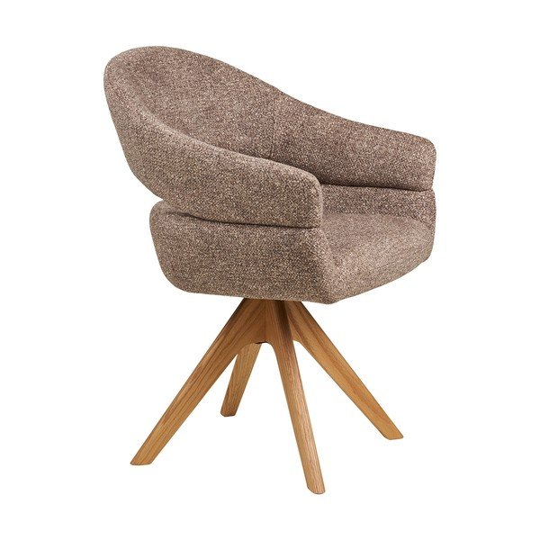 Кафяв тапициран трапезен стол с подлакътници Dover – House Nordic-image-3