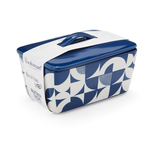 Бяло-синя керамична кутия за масло - Cooksmart ®