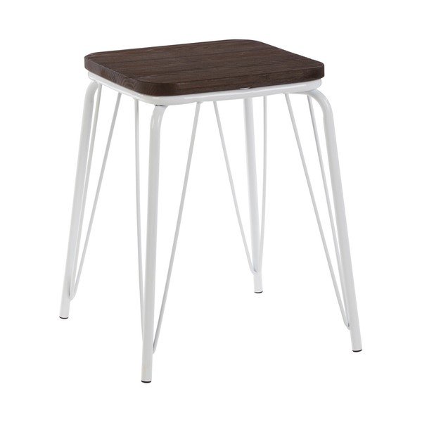 Бял/в тъмно естествен цвят стол от масивен бряст District – Premier Housewares