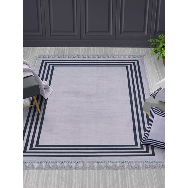 Сив миещ се килим 300x100 cm - Vitaus-image-1