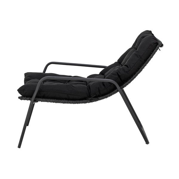 Черен градински шезлонг с табуретка за крака Boel - Bloomingville-image-4
