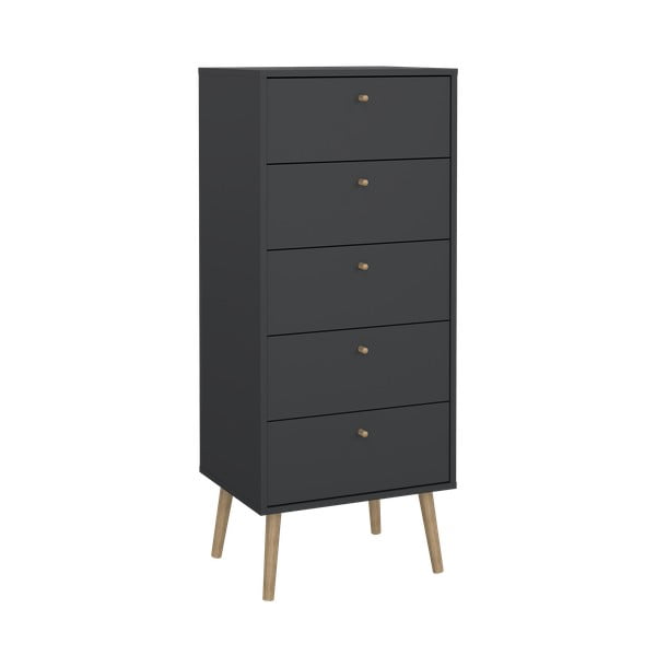 Антрацитен висок скрин 50x120 cm Bodo - Tvilum-image-2