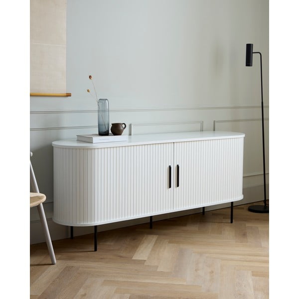 Бял скрин с плъзгащи се врати 180x76x45 cm Nola – Unique Furniture-image-1