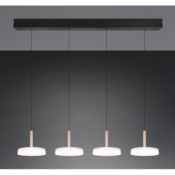 Черно-бяло и златисто LED затъмняващо се висящо осветително тяло със стъклен абажур Celeste – Trio-image-1