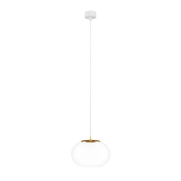 Бяла висяща лампа със златни детайли Dosei - Sotto Luce