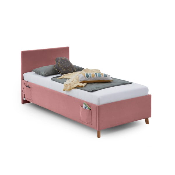 Розово тапицирано детско легло 90x200 cm без ламелно дъно Cool – Meise Möbel-image-4