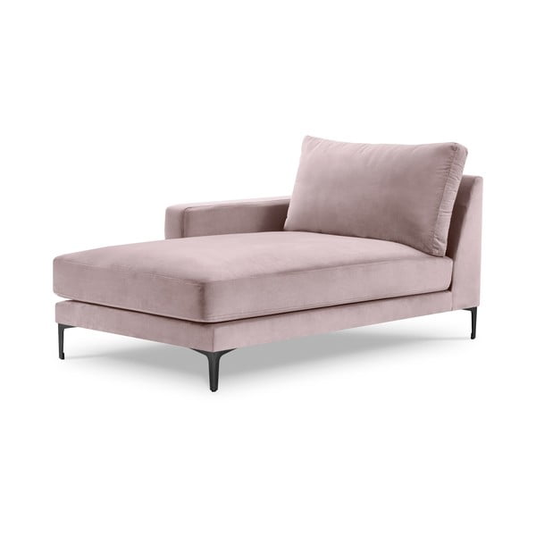 Розово кадифено кресло за отдих, ляв ъгъл Harmony - Kooko Home