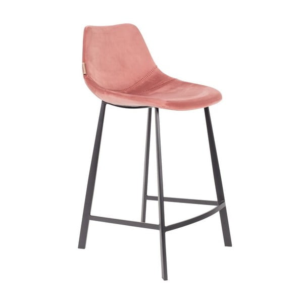 Комплект от 2 розови бар столове с кадифена покривка, височина 91 cm - Dutchbone