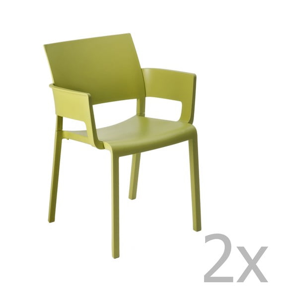 Комплект от 2 зелени градински стола Fiona - Resol