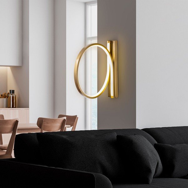 LED стенна лампа в златист цвят ø 30 cm Halka – Opviq lights-image-1