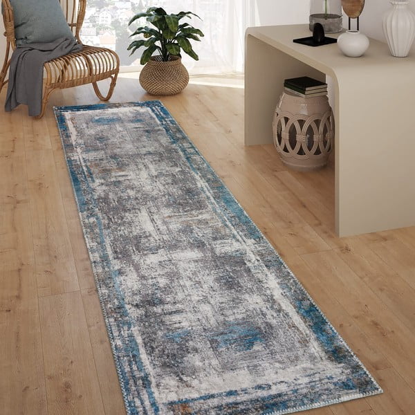 Синя пътека подходяща за пране 60x150 cm Abstract Colors Blue – Vitaus-image-1