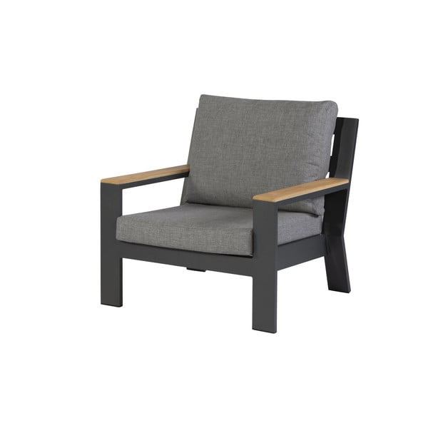 Метален градински фотьойл в черно и сиво Valerie - Exotan