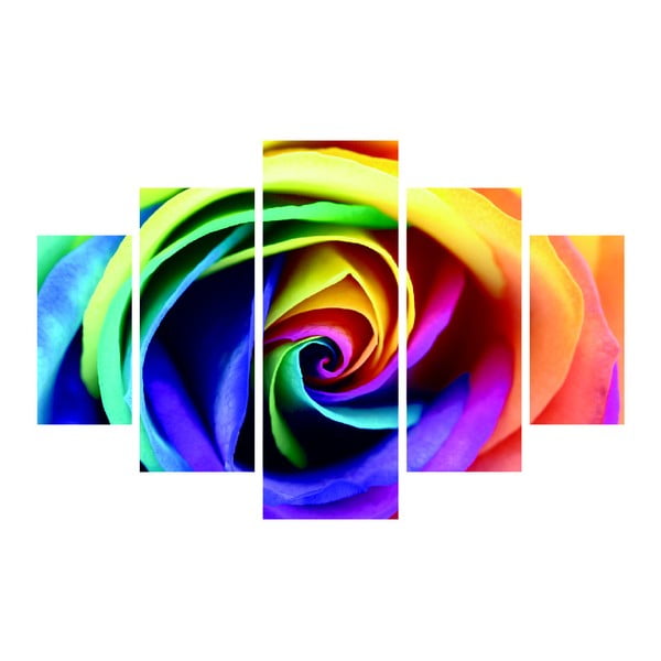 Картина от няколко части Цветна роза, 92 x 56 cm - Unknown