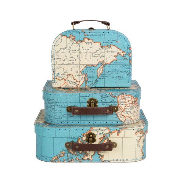Sada 3 kufrů Sass & Belle Vintage Map