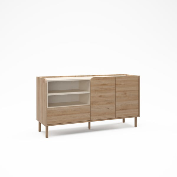 Скрин от дъбов декор  в естествен цвят 141x75,5x44 cm Monza – Marckeric-image-3