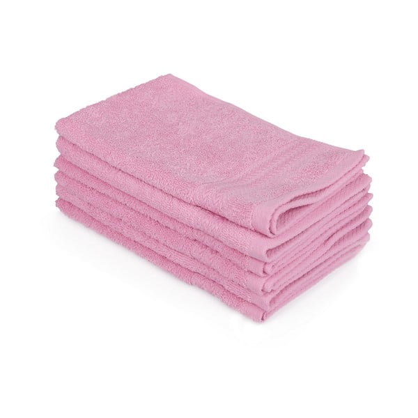 Комплект от 6 розови кърпи за баня, 50 x 30 cm - Unknown