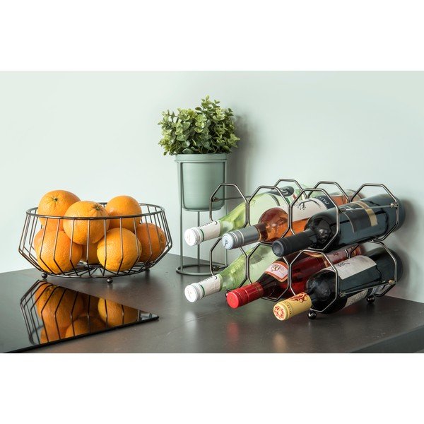 Сив метален сгъваем държач за вино Honeycomb - PT LIVING-image-1