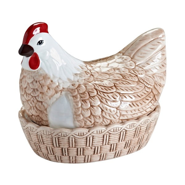 Кафява керамична купа с капак във формата на кокошка - Mason Cash