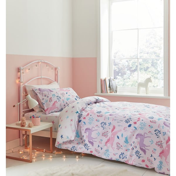 Бебешки памучен чаршаф , 90 x 190 cm Woodland Unicorn - Bianca-image-2