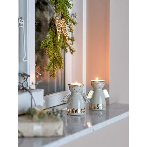 Свещници в комплект от за чаена свещ 2 бр. от каменна керамика Faella – Bloomingville-image-1