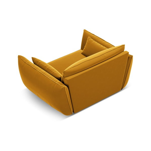 Кадифено кресло в цвят горчица Vanda – Mazzini Sofas-image-3
