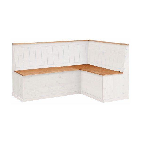 Бяла променлива ъглова пейка от борова дървесина с място за съхранение Silas - Støraa-image-1