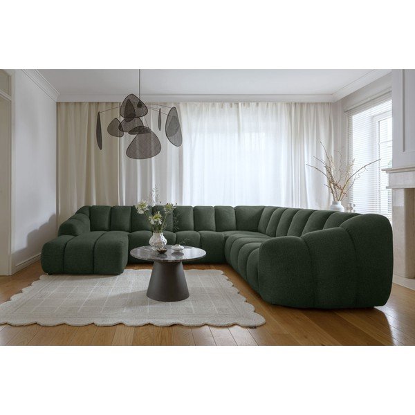 Тъмнозелен ъглов диван (десен ъгъл/U форма) Shell – Miuform-image-1