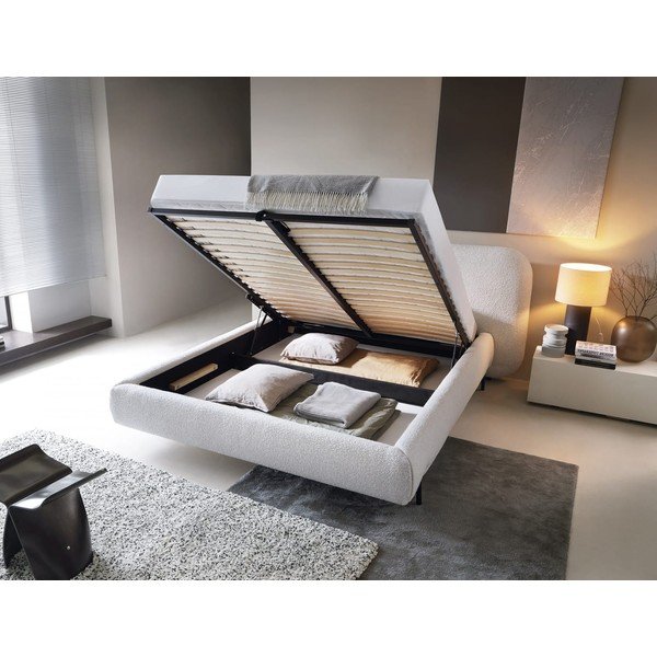 Бежово двойно тапицирано легло с място за съхранение и включена подматрачна рамка 140x200 cm Pointt – ELTAP-image-2