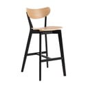 Бар столове в цвят на дървесина от черен естествен каучук в комплект от 2 броя 105 см Roxby - Actona