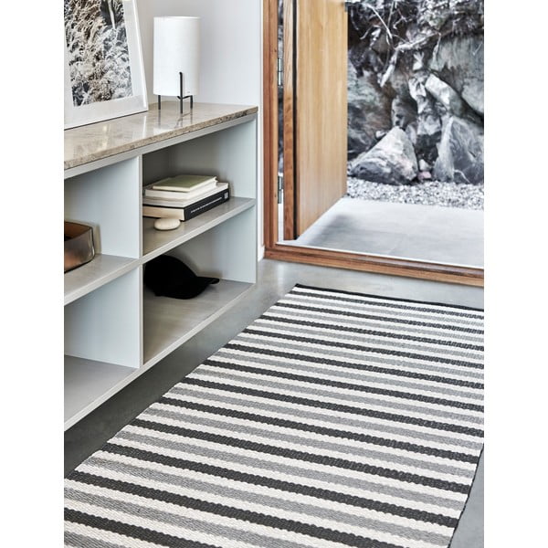 Сива и бежова пътека за открито и закрито 85x200 cm Teo Warm Grey – Pappelina-image-1