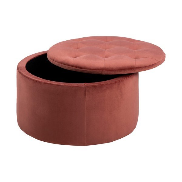 Кадифен пуф в коралово розово , ⌀ 60 cm Retina - Actona-image-4