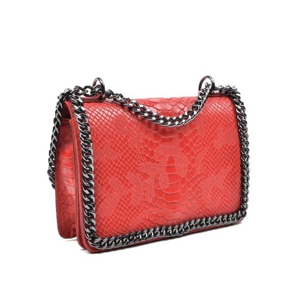 Червена кожена чанта Mangotti Sadia - Mangotti Bags-image-3