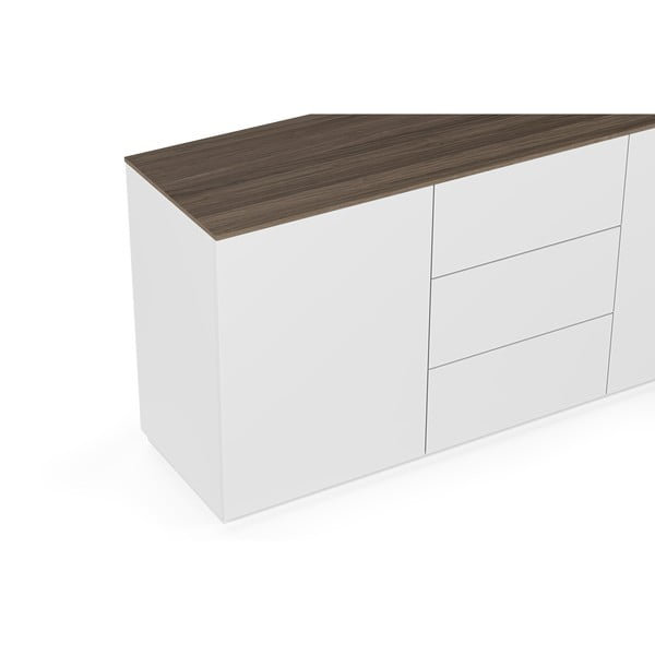 Бял скрин в цвят орех с 3 чекмеджета и 2 вратички Join - TemaHome-image-3