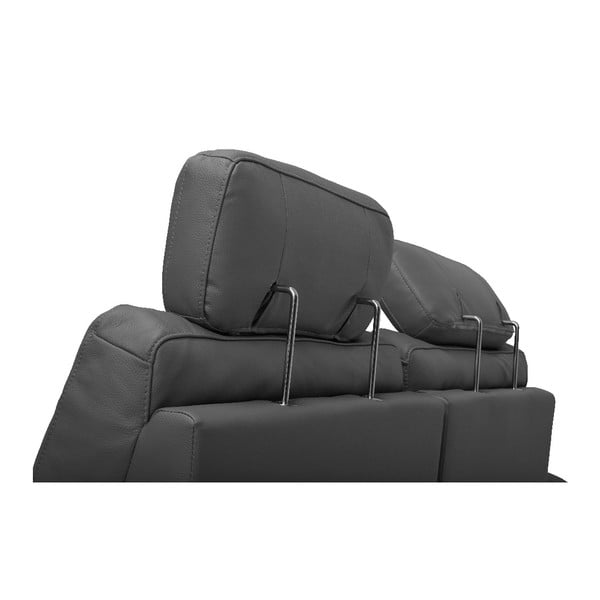 Сив двуместен диван Viktor от изкуствена кожа с възможност за облягане, широчина 217 cm - Furnhouse-image-1