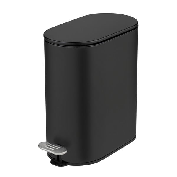 Матово черно стоманено кошче за боклук с педал 5 l Collungo – Wenko